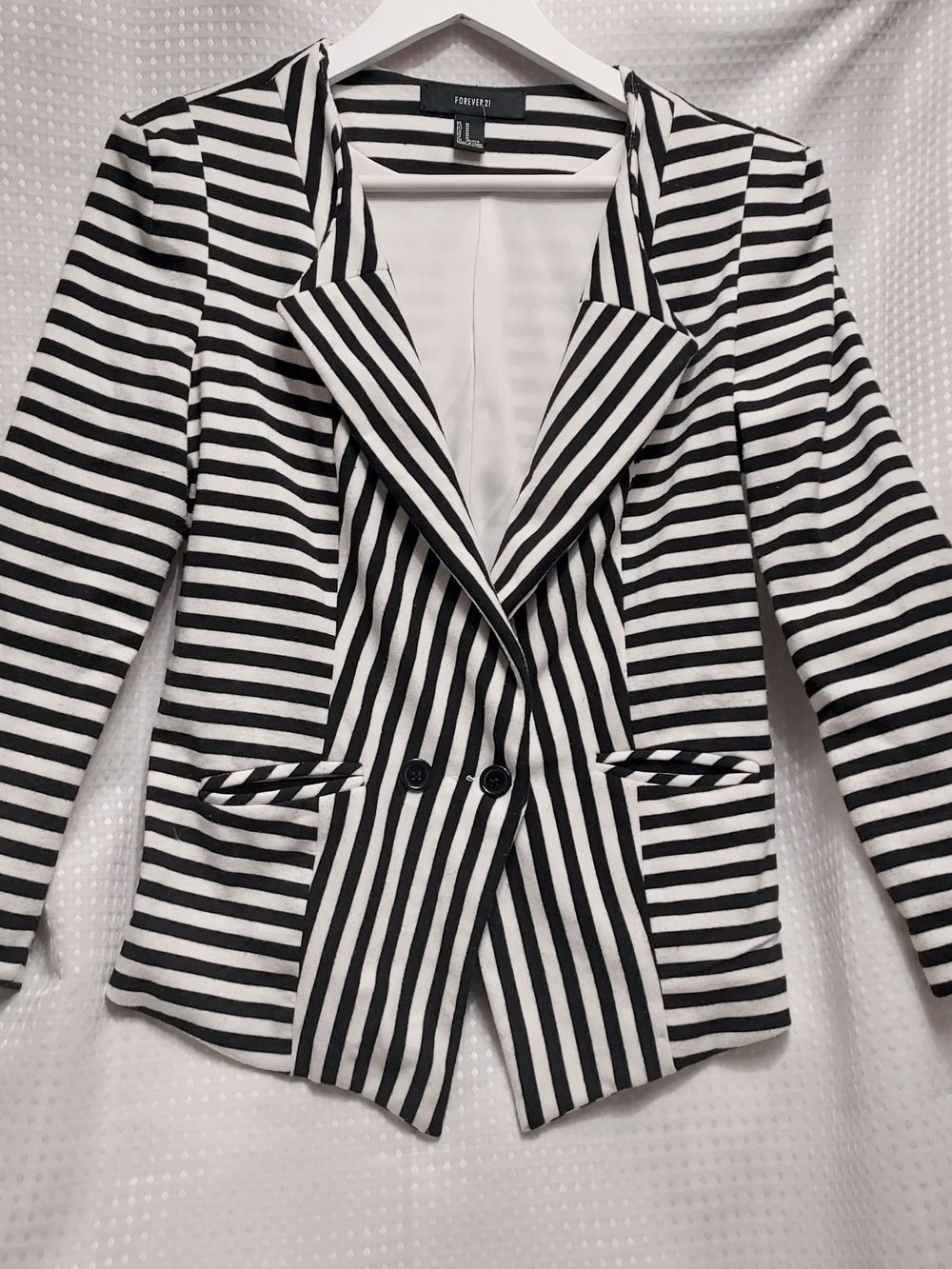 Forever 21 Black and White Striped Women's Blazer